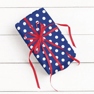 Blue and White Polka Dot Wrapping Paper
