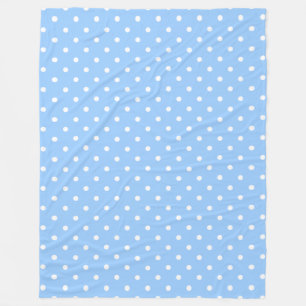 Blue and White Polka Dots Fleece Blanket