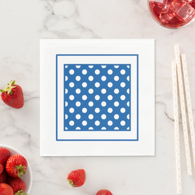 Blue And White Polka Dots  Napkin (Insitu)