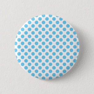 Blue and white polka dots pattern 2 inch round button