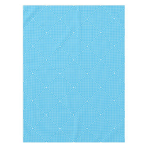 Blue and white polka dots pattern tablecloth