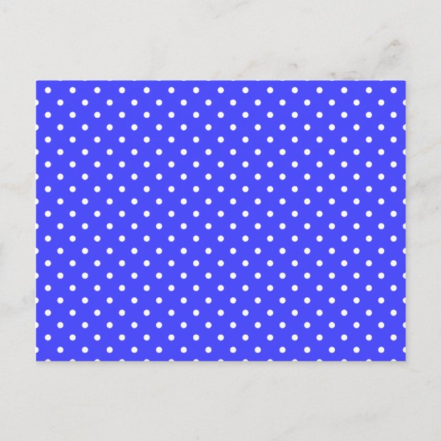 Blue and White Polka Dots Postcard (Front)