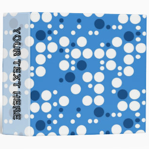 Blue and white polka dots seamless graphic design binder
