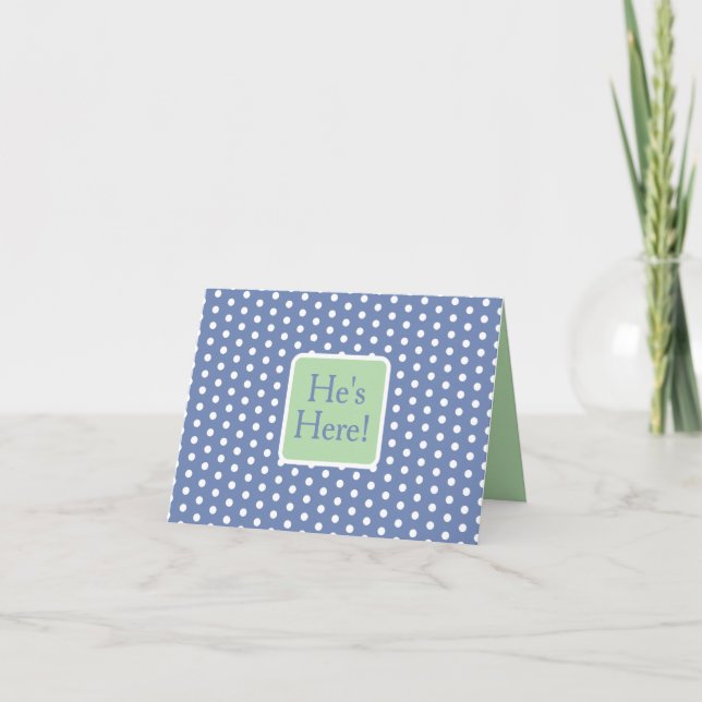 Blue and White Polka Dots With Green Monogram (Devant)