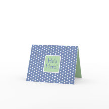 Blue and White Polka Dots With Green Monogram