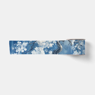 Blue and White Porcelain China Chinoiserie Cherry Satin Ribbon