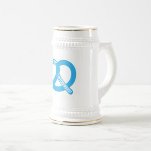 Blue and White Pretzel Brezel Oktoberfest 2023 Beer Stein
