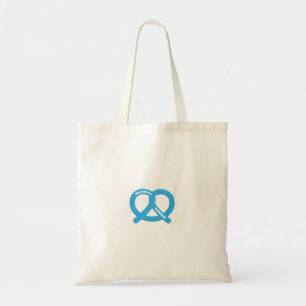 Blue and White Pretzel Funny Brezel Oktoberfest Tote Bag