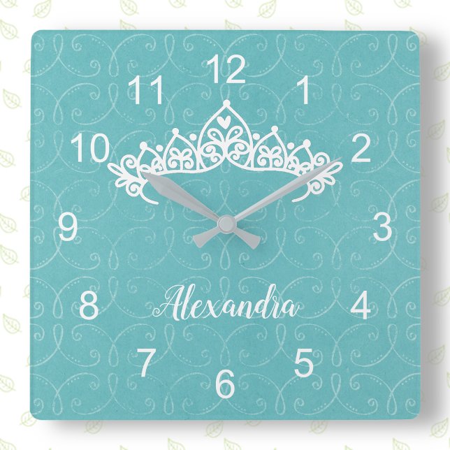 Blue and White Princess Tiara Wall Clock (Creator Uploaded)
