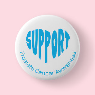 Blue and White Prostate Cancer Awareness 2 Inch Round Button
