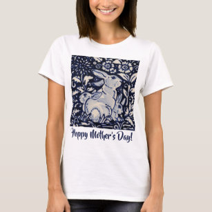 Blue and White Rabbit Baby Bunny Mother's Day Gift T-Shirt