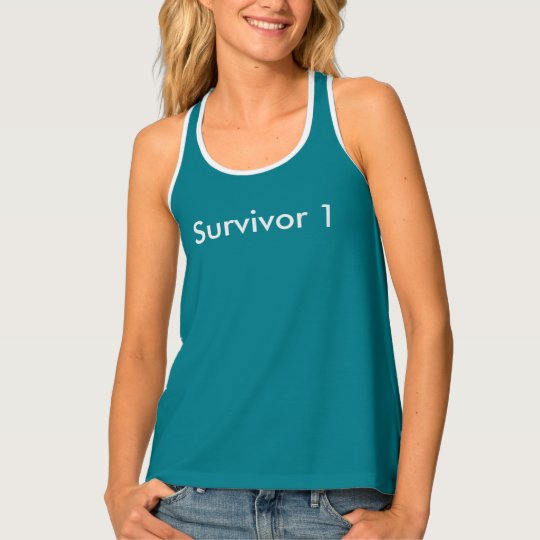 Blue and White Racerback Tank Top