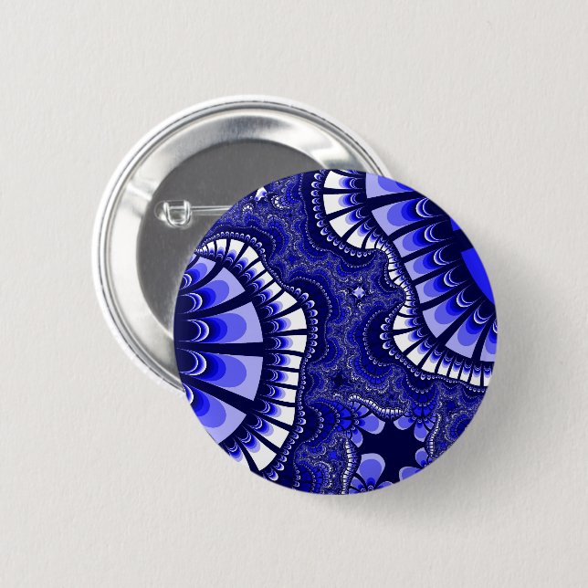Blue and White Remix 2 Inch Round Button (Front & Back)
