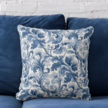 Blue and White Renaissance Acanthus Damask