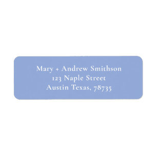 Blue and White Return Address Label