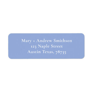 Blue and White Return Address Label