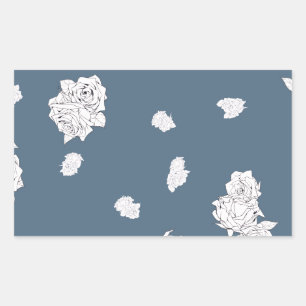 Blue and White Roses Sticker