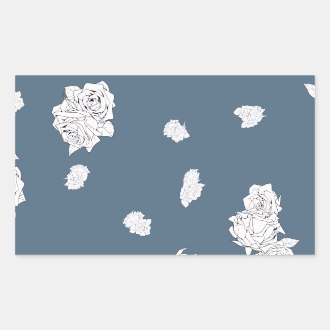 Blue and White Roses Sticker (Front)