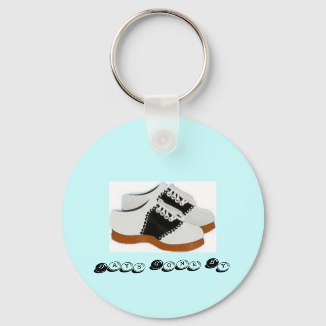 Blue and White Saddle Shoes-Days Gone By Keychain (Front)