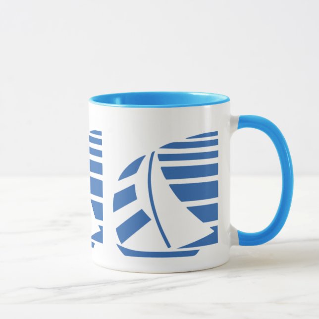 Blue and White Sailboat Coffee Mug (Right)