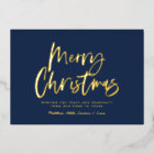Blue and white script merry Christmas non photo Fo