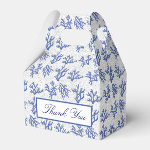 Blue and white sea coral allover  favor box