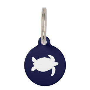 Blue and White Sea Turtle Pet Tag