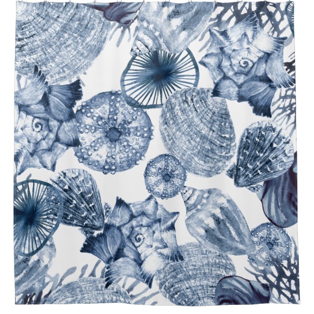 Blue and White Seashells Coastal Design (Front)