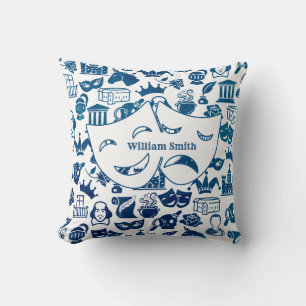Blue and White Shakespeare Lover Pillow