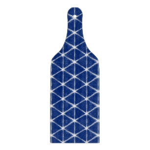 Blue and White Shibori Lines Pattern  Cutting Board