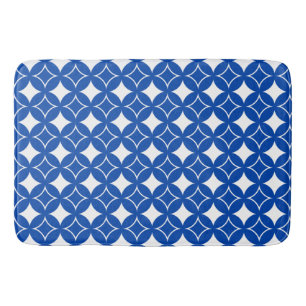 Blue and white shippo pattern bath mat