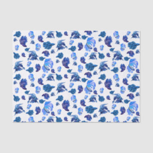 Blue and white Siamese fighting fish Tissue Paper