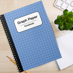 Blue and White Simple Classic Quad Ruled Notebook