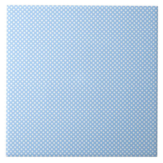 Blue and white small polka dots tile (Front)