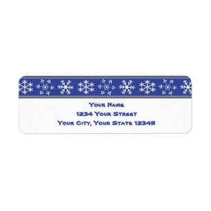 Blue and White Snowflake Address Label #HolidayZ