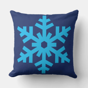 Blue And White Snowflakes funny Throw Pillow