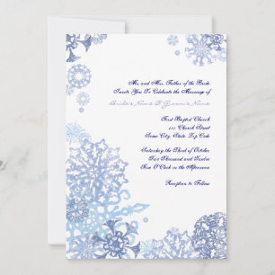 Blue and White Snowflakes Wedding Invitation 3