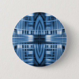 Blue and white speed blur pattern 2 inch round button