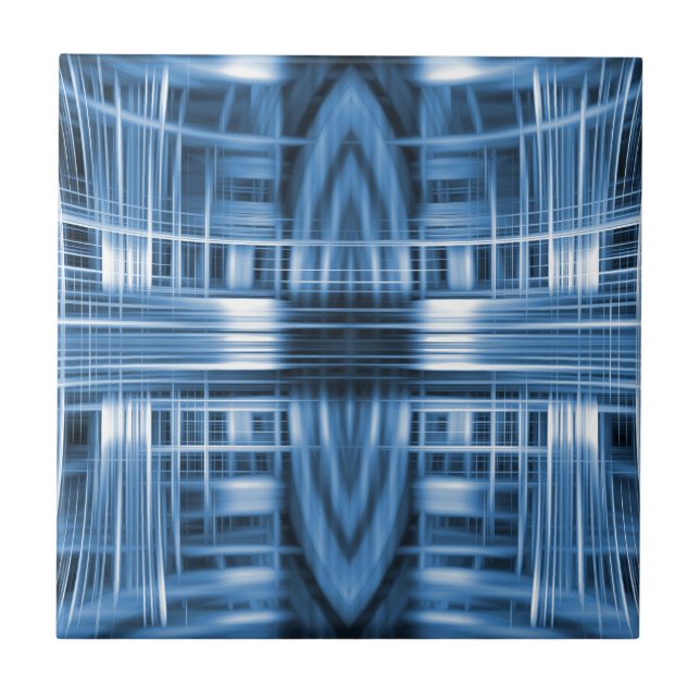 Blue and white speed blur pattern tile (Front)