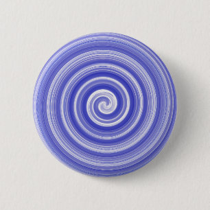 Blue and white spiral pattern 2 inch round button