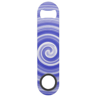 Blue and white spiral pattern bar key