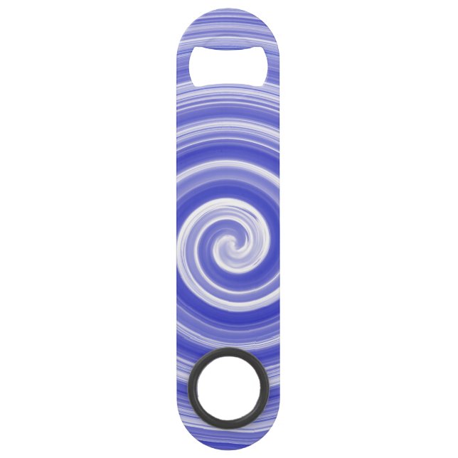 Blue and white spiral pattern bar key (Back)