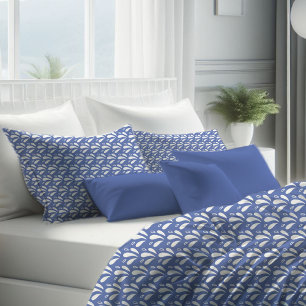 Blue and White Splash Pattern Modern Coastal Pillowcase