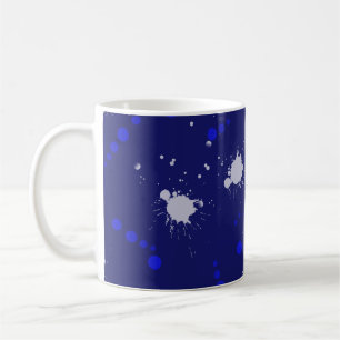  blue and white splat fun design  coffee mug