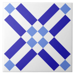 Blue and White Square Classic Pattern Ceramic Tile