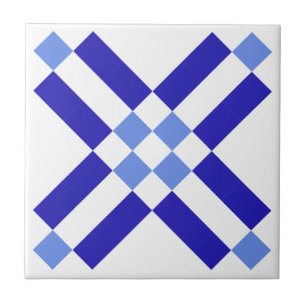 Blue and White Square Classic Pattern Ceramic Tile