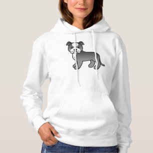 Blue And White Staffordshire Bull Terrier Dog Hoodie