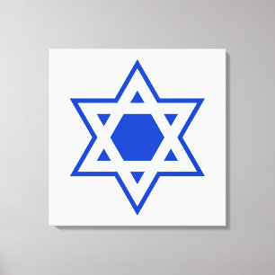 Blue and White Star of David Canvas Print