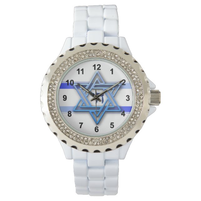 Blue and White Star of David Watch (Front)