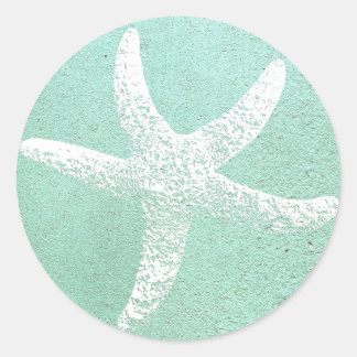 Blue and White Starfish Sticker